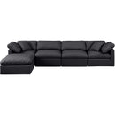 Meridian Indulge Black Vegan Leather Modular Sectional IMAGE 4