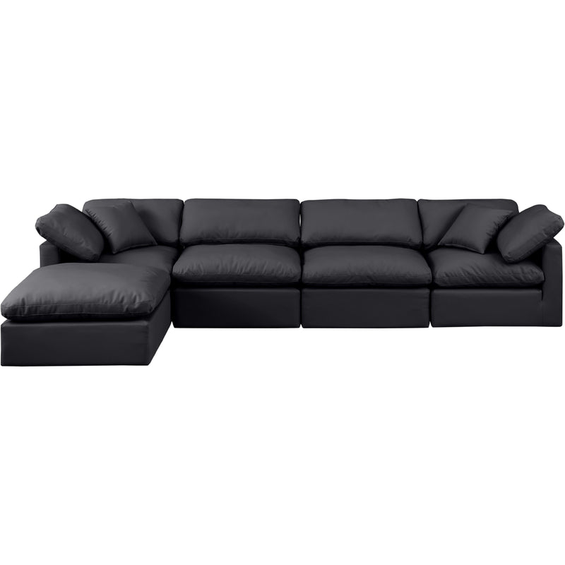 Meridian Indulge Black Vegan Leather Modular Sectional IMAGE 4