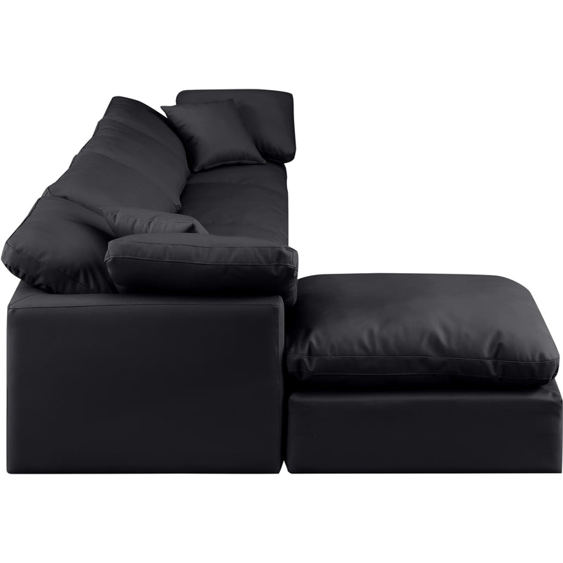 Meridian Indulge Black Vegan Leather Modular Sectional IMAGE 5