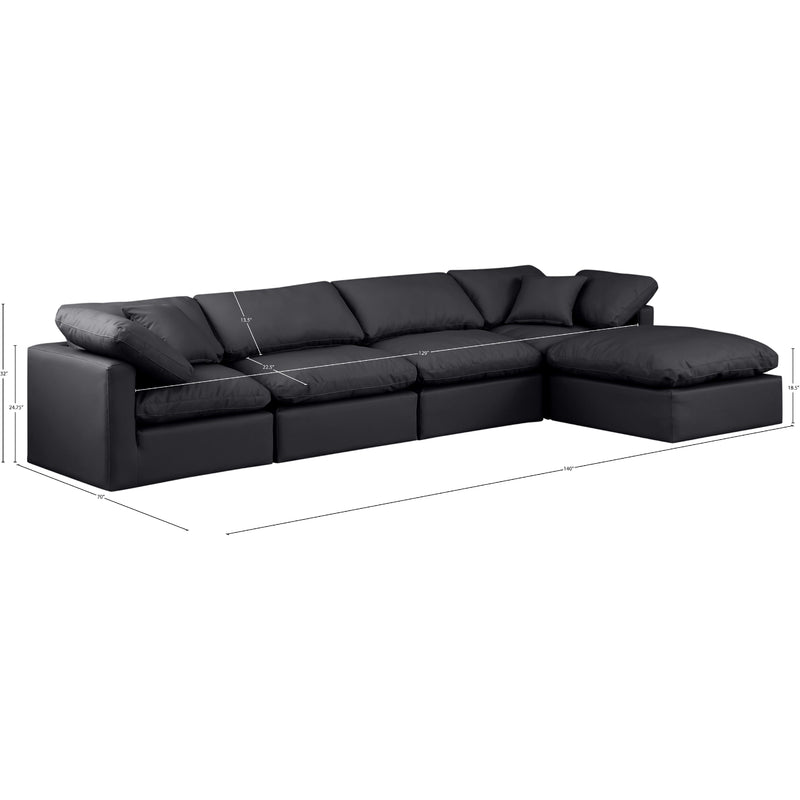 Meridian Indulge Black Vegan Leather Modular Sectional IMAGE 9