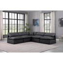 Meridian Indulge Black Vegan Leather Modular Sectional IMAGE 2
