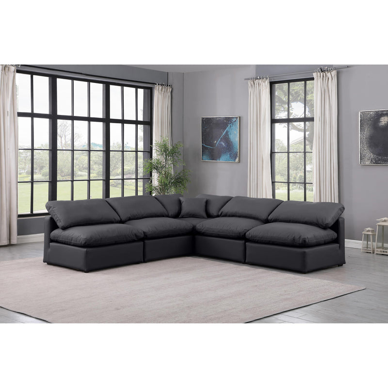 Meridian Indulge Black Vegan Leather Modular Sectional IMAGE 2