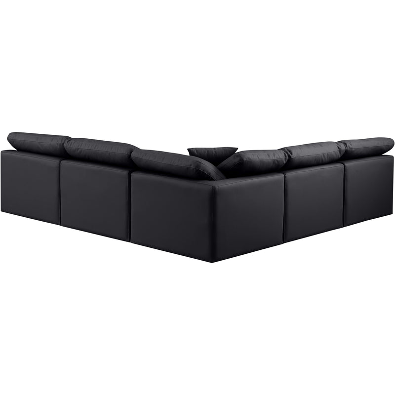Meridian Indulge Black Vegan Leather Modular Sectional IMAGE 3