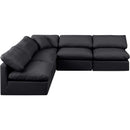 Meridian Indulge Black Vegan Leather Modular Sectional IMAGE 4
