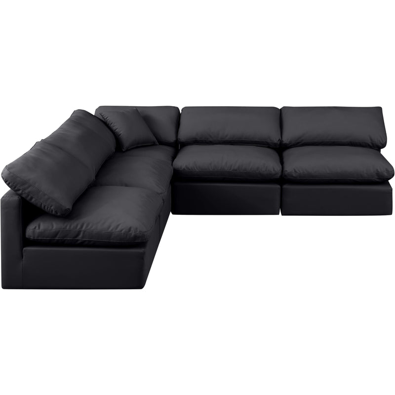 Meridian Indulge Black Vegan Leather Modular Sectional IMAGE 4