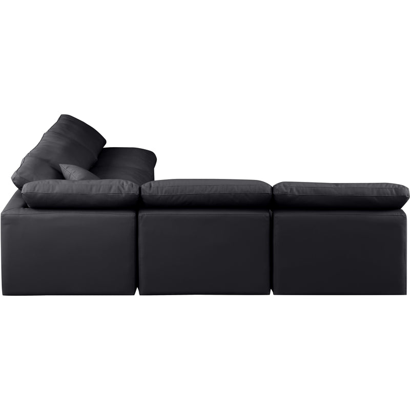Meridian Indulge Black Vegan Leather Modular Sectional IMAGE 5