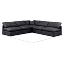 Meridian Indulge Black Vegan Leather Modular Sectional IMAGE 9