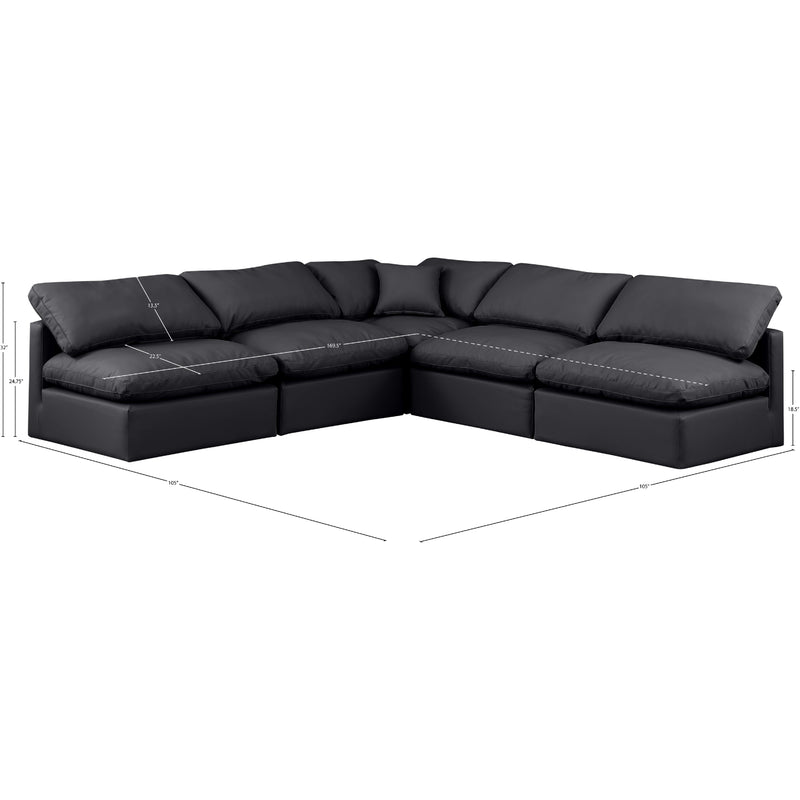 Meridian Indulge Black Vegan Leather Modular Sectional IMAGE 9