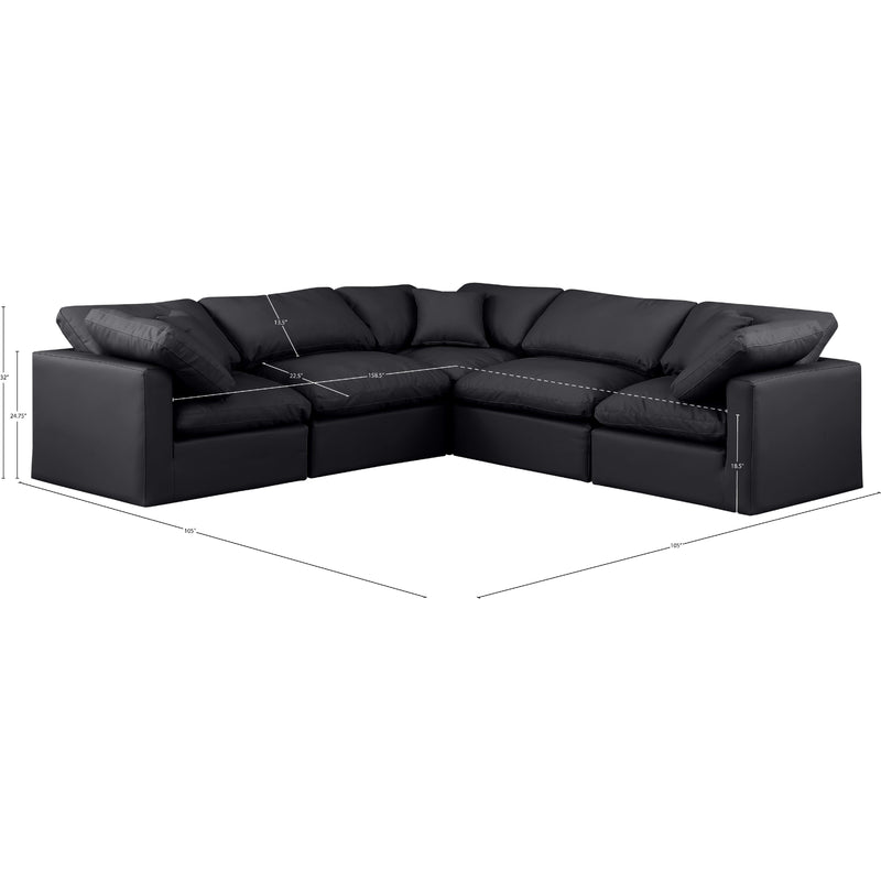 Meridian Indulge Black Vegan Leather Modular Sectional IMAGE 10