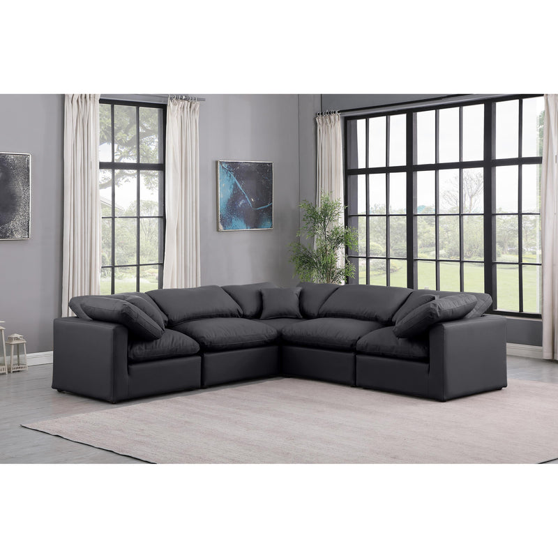 Meridian Indulge Black Vegan Leather Modular Sectional IMAGE 2