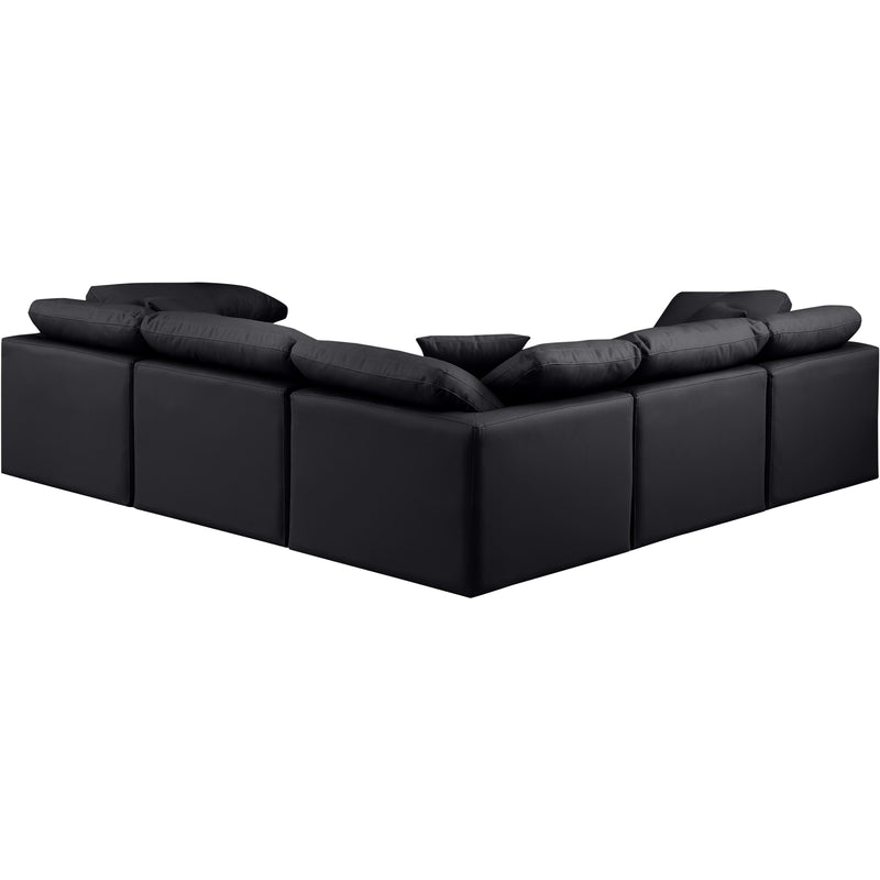 Meridian Indulge Black Vegan Leather Modular Sectional IMAGE 3