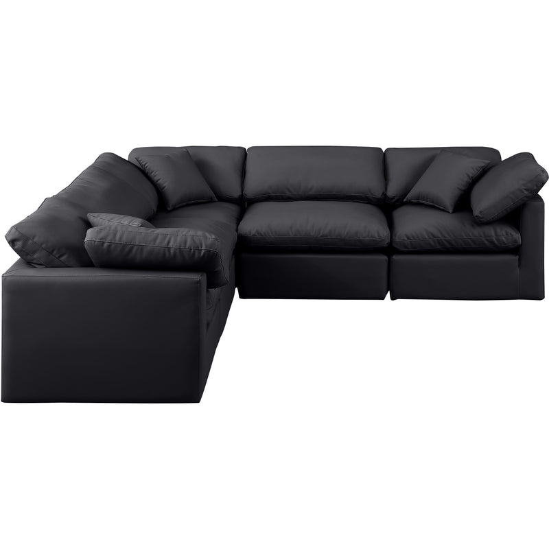 Meridian Indulge Black Vegan Leather Modular Sectional IMAGE 4