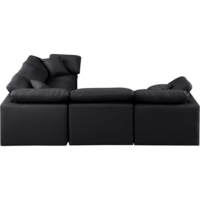 Meridian Indulge Black Vegan Leather Modular Sectional IMAGE 5