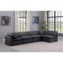 Meridian Indulge Black Vegan Leather Modular Sectional IMAGE 2