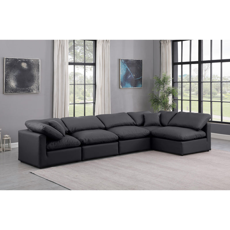 Meridian Indulge Black Vegan Leather Modular Sectional IMAGE 2