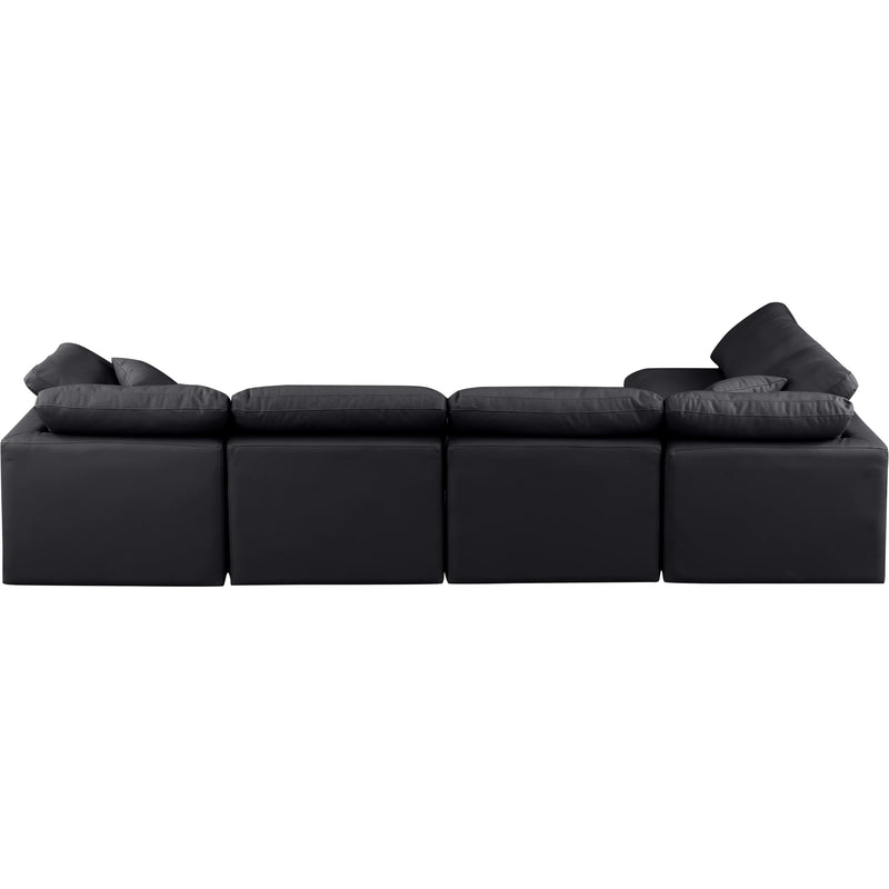 Meridian Indulge Black Vegan Leather Modular Sectional IMAGE 3