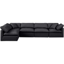 Meridian Indulge Black Vegan Leather Modular Sectional IMAGE 4