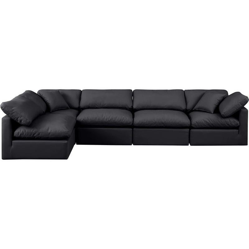 Meridian Indulge Black Vegan Leather Modular Sectional IMAGE 4