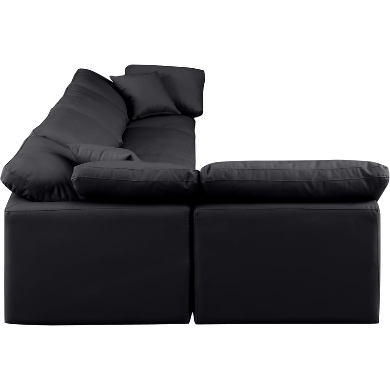 Meridian Indulge Black Vegan Leather Modular Sectional IMAGE 5