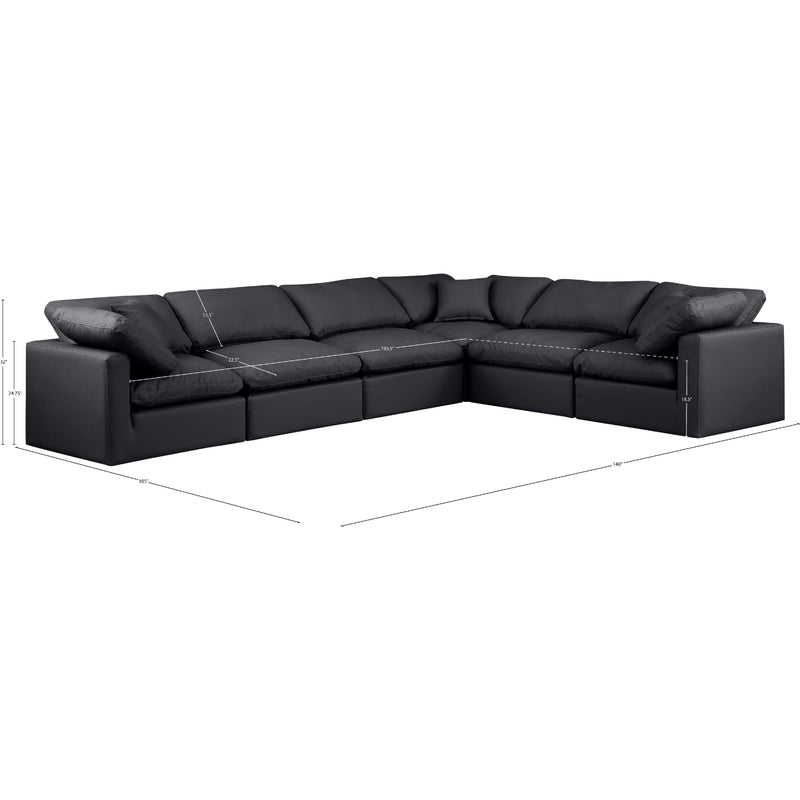 Meridian Indulge Black Vegan Leather Modular Sectional IMAGE 10