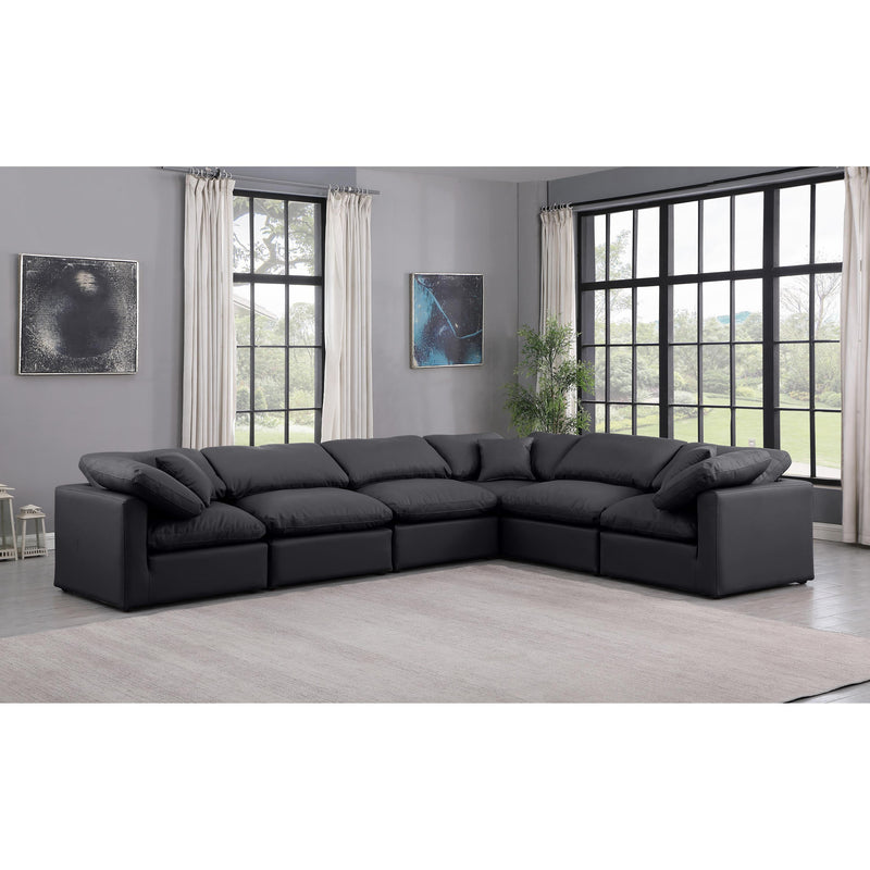 Meridian Indulge Black Vegan Leather Modular Sectional IMAGE 2
