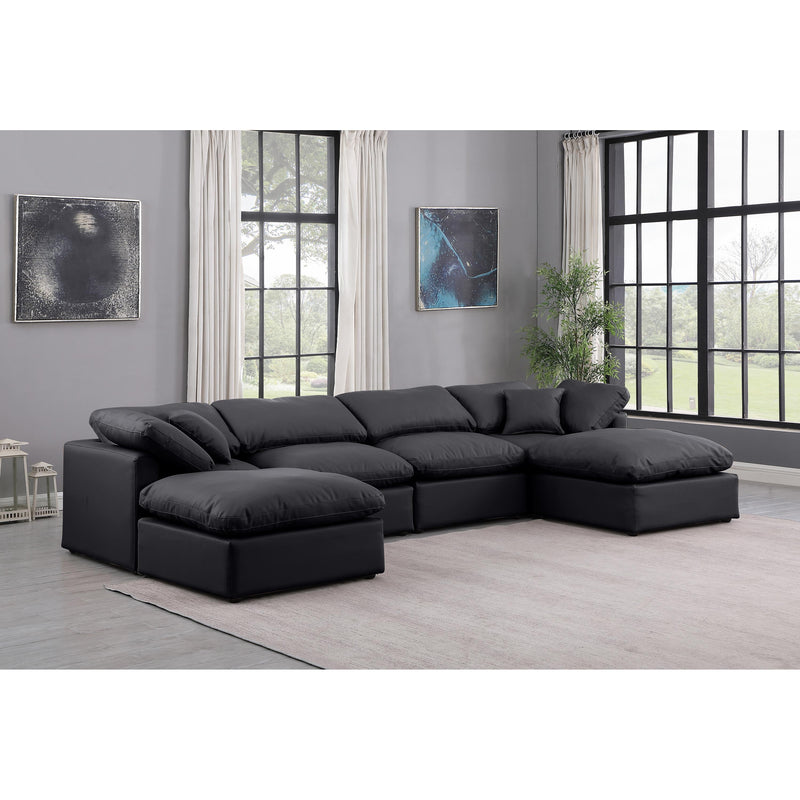 Meridian Indulge Black Vegan Leather Modular Sectional IMAGE 2