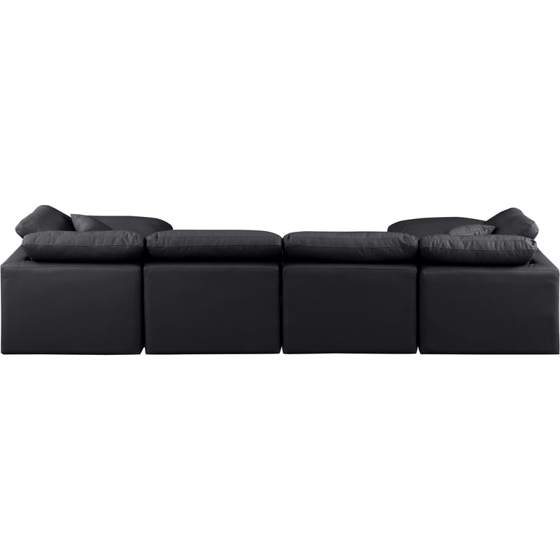 Meridian Indulge Black Vegan Leather Modular Sectional IMAGE 3