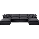 Meridian Indulge Black Vegan Leather Modular Sectional IMAGE 4