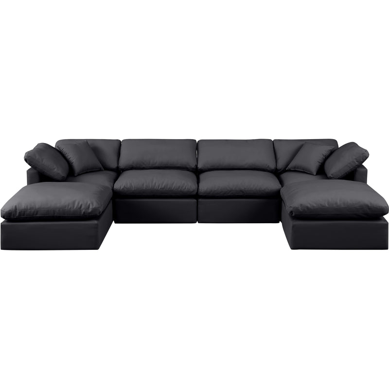 Meridian Indulge Black Vegan Leather Modular Sectional IMAGE 4