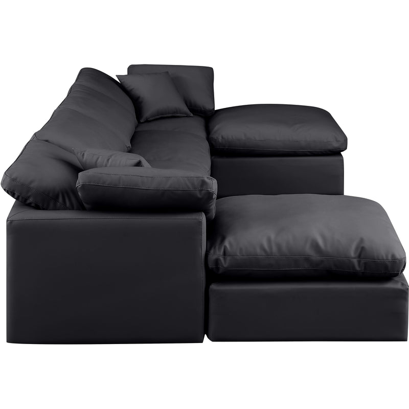 Meridian Indulge Black Vegan Leather Modular Sectional IMAGE 5