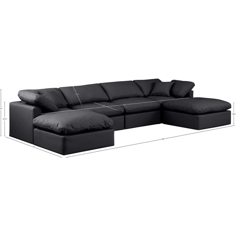 Meridian Indulge Black Vegan Leather Modular Sectional IMAGE 8