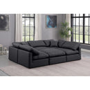 Meridian Indulge Black Vegan Leather Modular Sectional IMAGE 2
