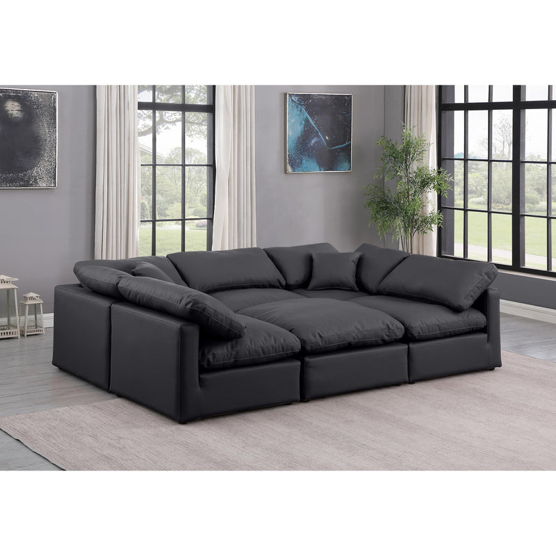 Meridian Indulge Black Vegan Leather Modular Sectional IMAGE 2