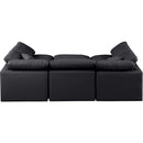 Meridian Indulge Black Vegan Leather Modular Sectional IMAGE 3