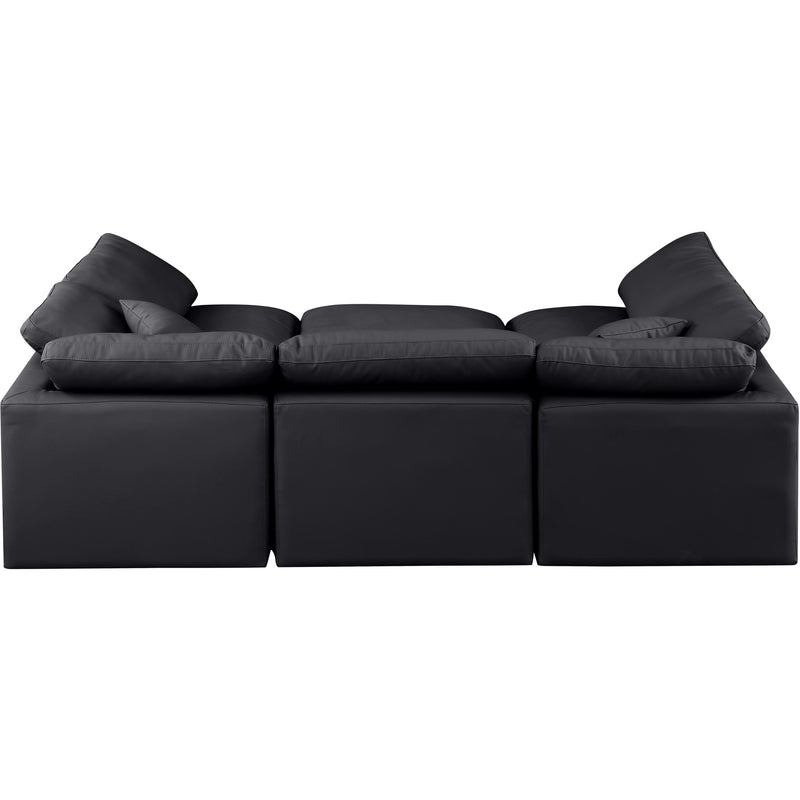Meridian Indulge Black Vegan Leather Modular Sectional IMAGE 3