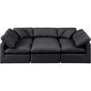 Meridian Indulge Black Vegan Leather Modular Sectional IMAGE 4