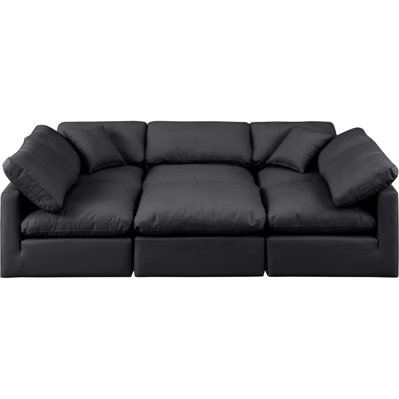 Meridian Indulge Black Vegan Leather Modular Sectional IMAGE 4