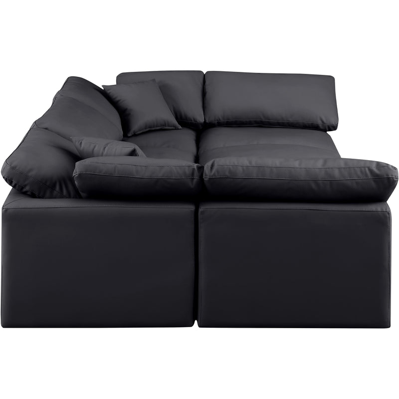 Meridian Indulge Black Vegan Leather Modular Sectional IMAGE 5