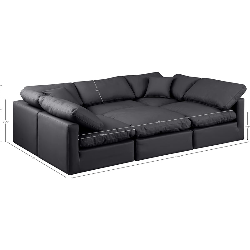 Meridian Indulge Black Vegan Leather Modular Sectional IMAGE 9