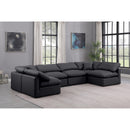 Meridian Indulge Black Vegan Leather Modular Sectional IMAGE 2