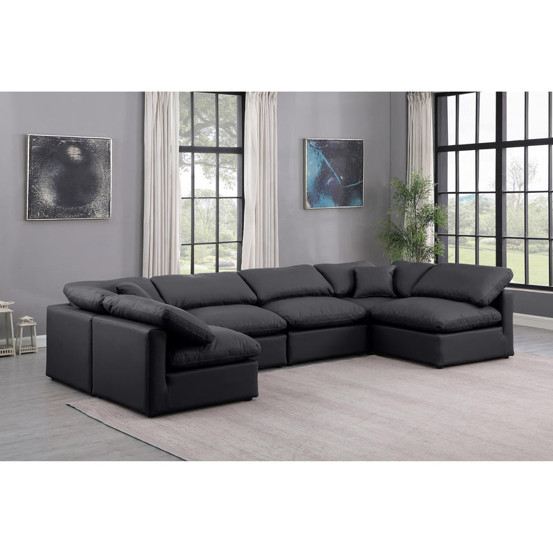 Meridian Indulge Black Vegan Leather Modular Sectional IMAGE 2