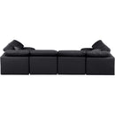 Meridian Indulge Black Vegan Leather Modular Sectional IMAGE 3
