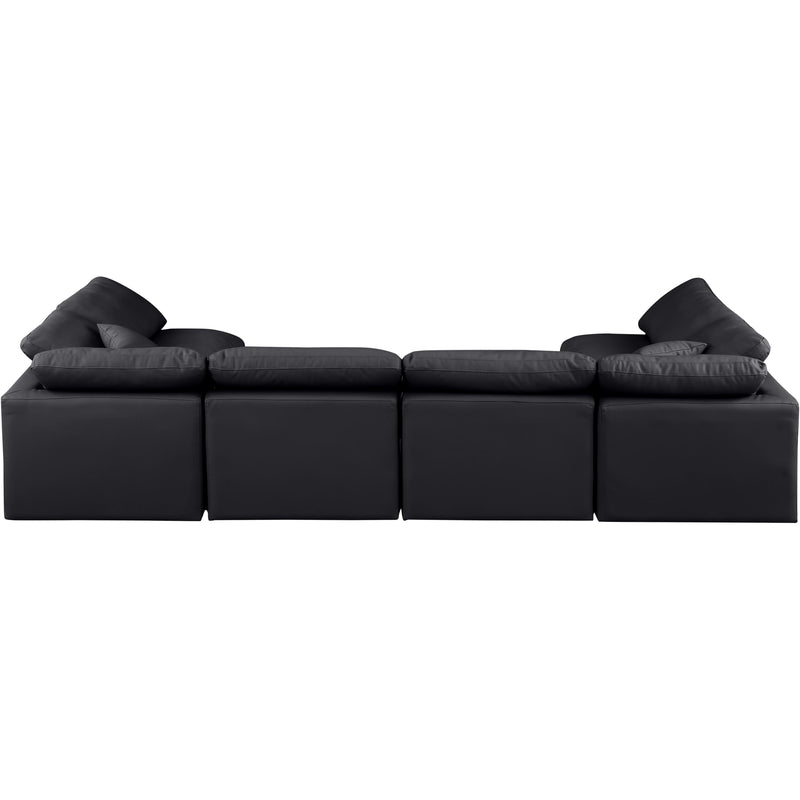 Meridian Indulge Black Vegan Leather Modular Sectional IMAGE 3