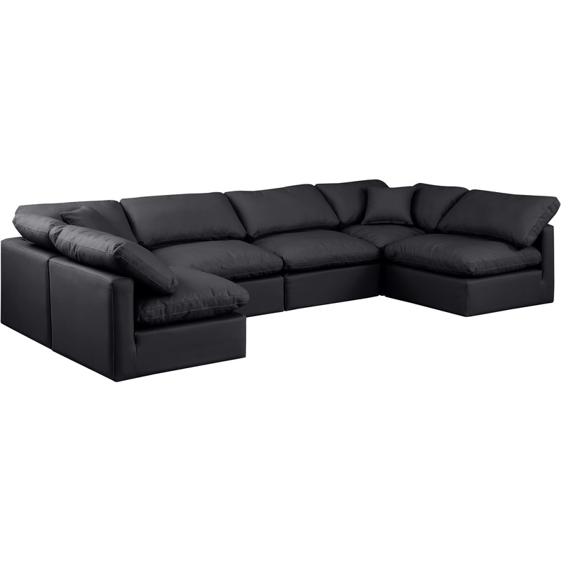 Meridian Indulge Black Vegan Leather Modular Sectional IMAGE 4