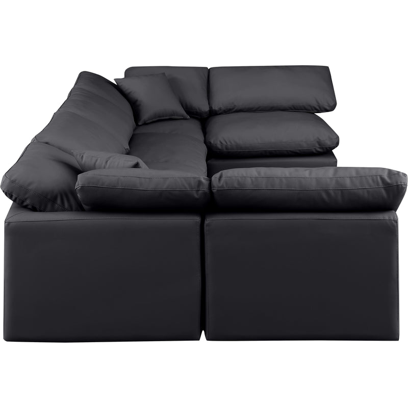 Meridian Indulge Black Vegan Leather Modular Sectional IMAGE 5