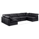 Meridian Indulge Black Vegan Leather Modular Sectional IMAGE 9