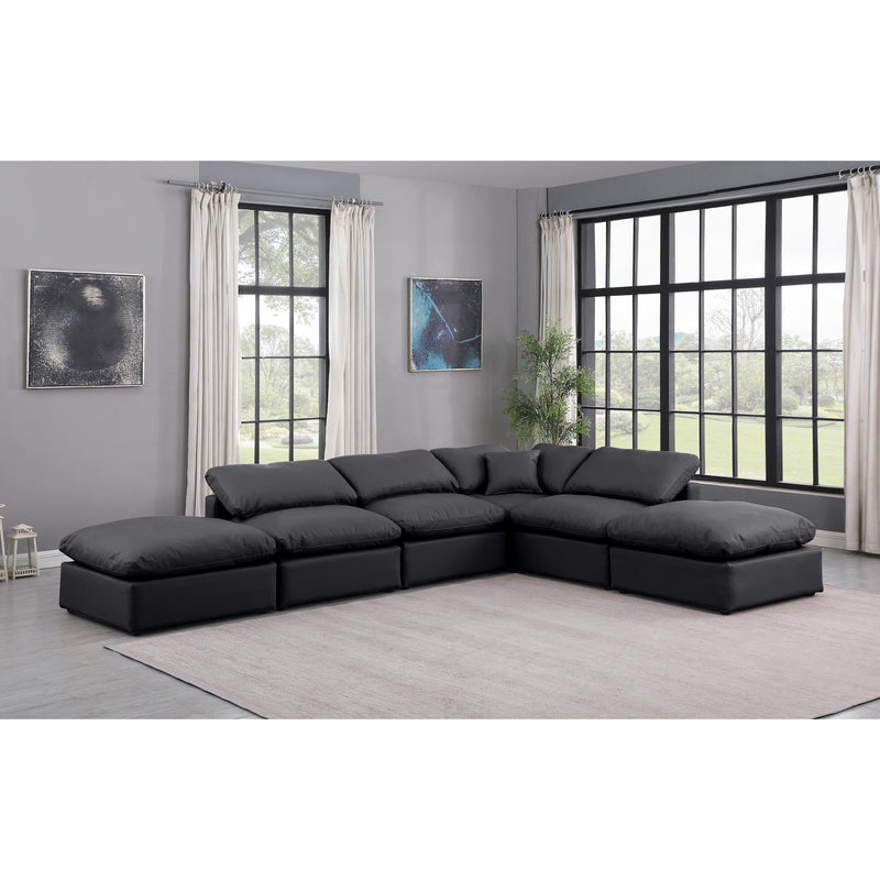 Meridian Indulge Black Vegan Leather Modular Sectional IMAGE 2