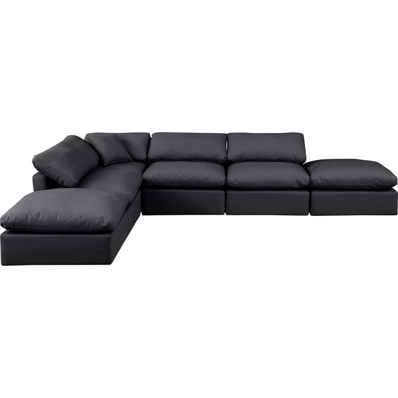 Meridian Indulge Black Vegan Leather Modular Sectional IMAGE 4