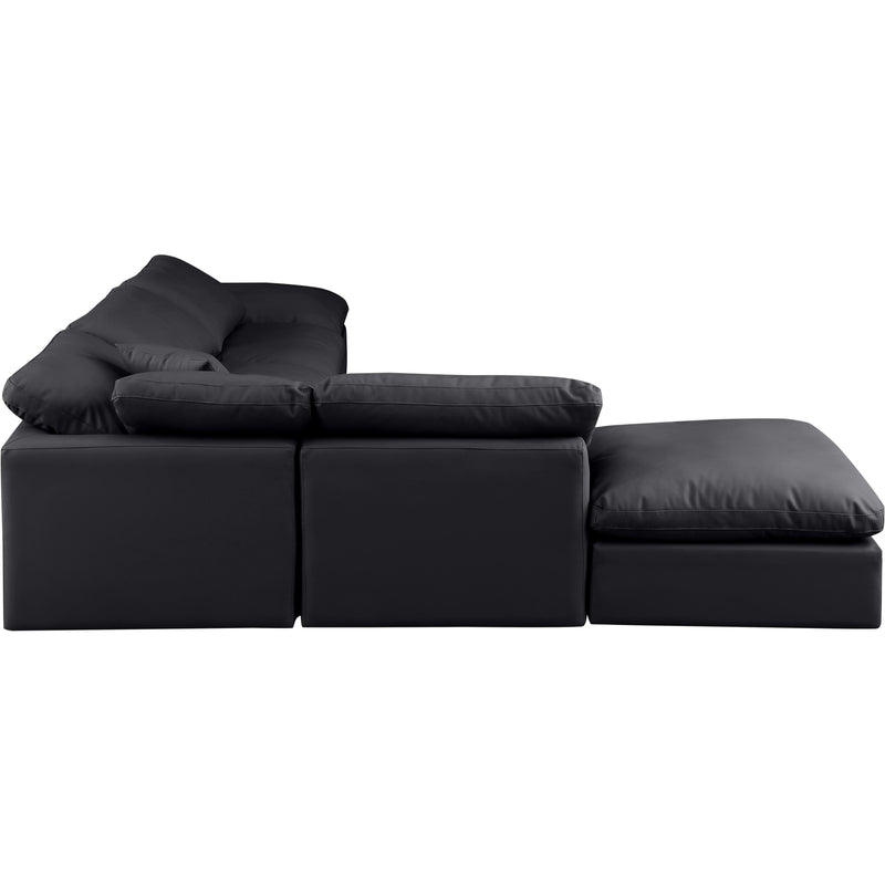 Meridian Indulge Black Vegan Leather Modular Sectional IMAGE 5