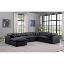 Meridian Indulge Black Vegan Leather Modular Sectional IMAGE 2